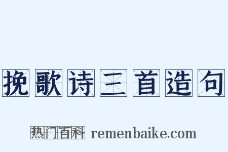 挽歌诗三首造句是什么意思的图片